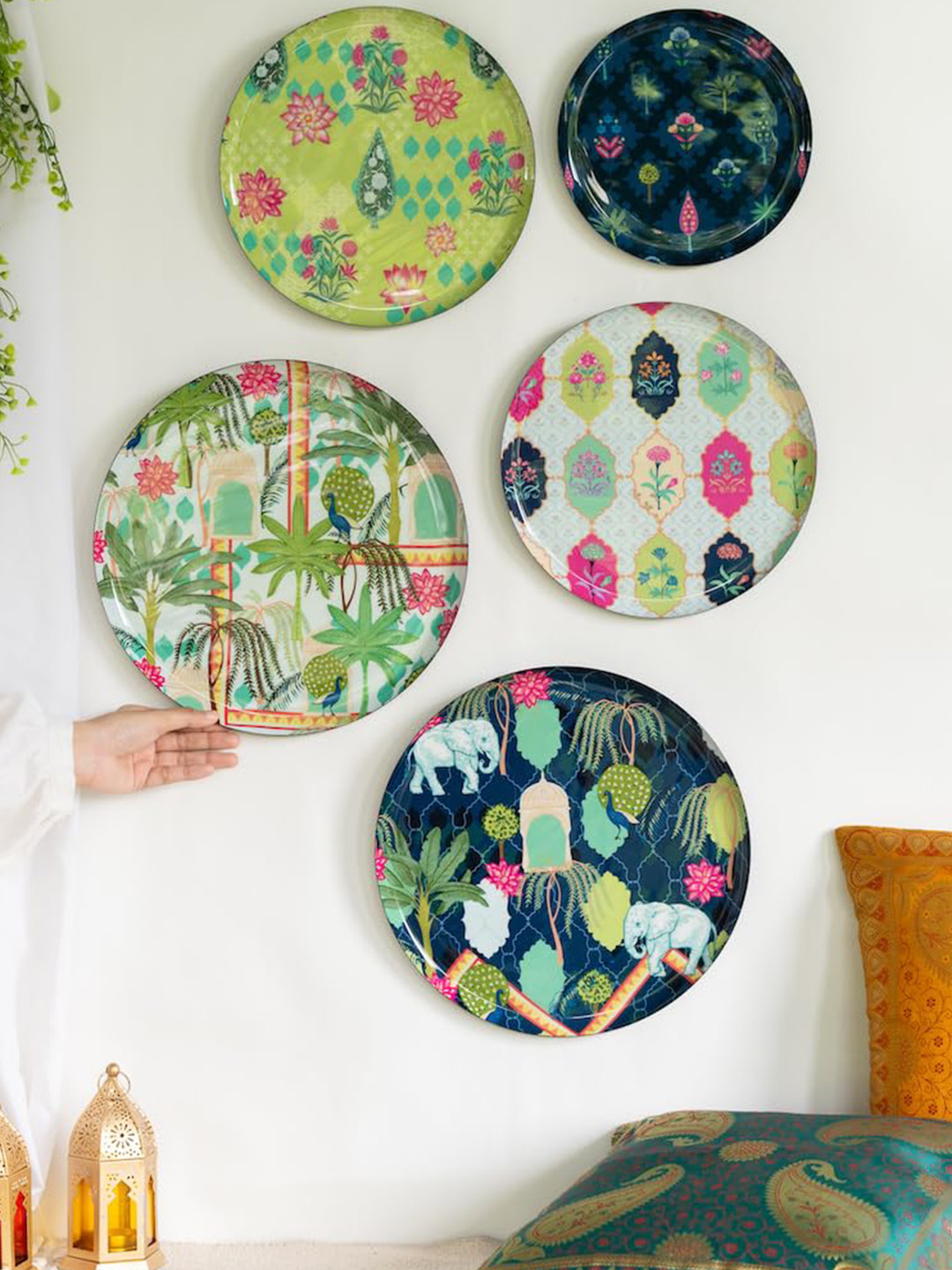 RITUALISTIC Set of 5  Jaipur Wall Plates for Home & Wall Decor