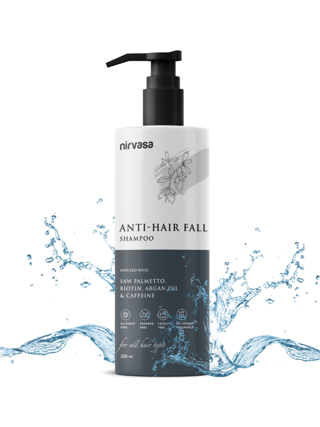 Nirvasa Anti-Hair Fall Shampoo with Saw Palmetto & Argan Oil - 200 ml