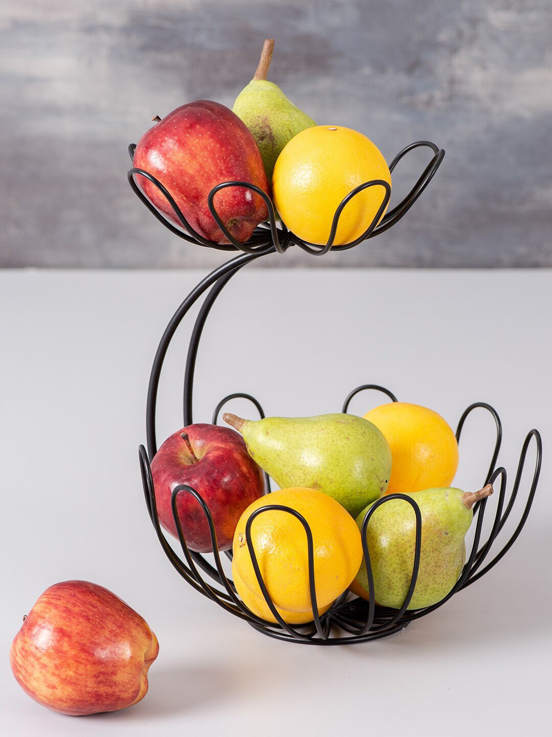 nestroots Black Metal Fruit Storage Basket