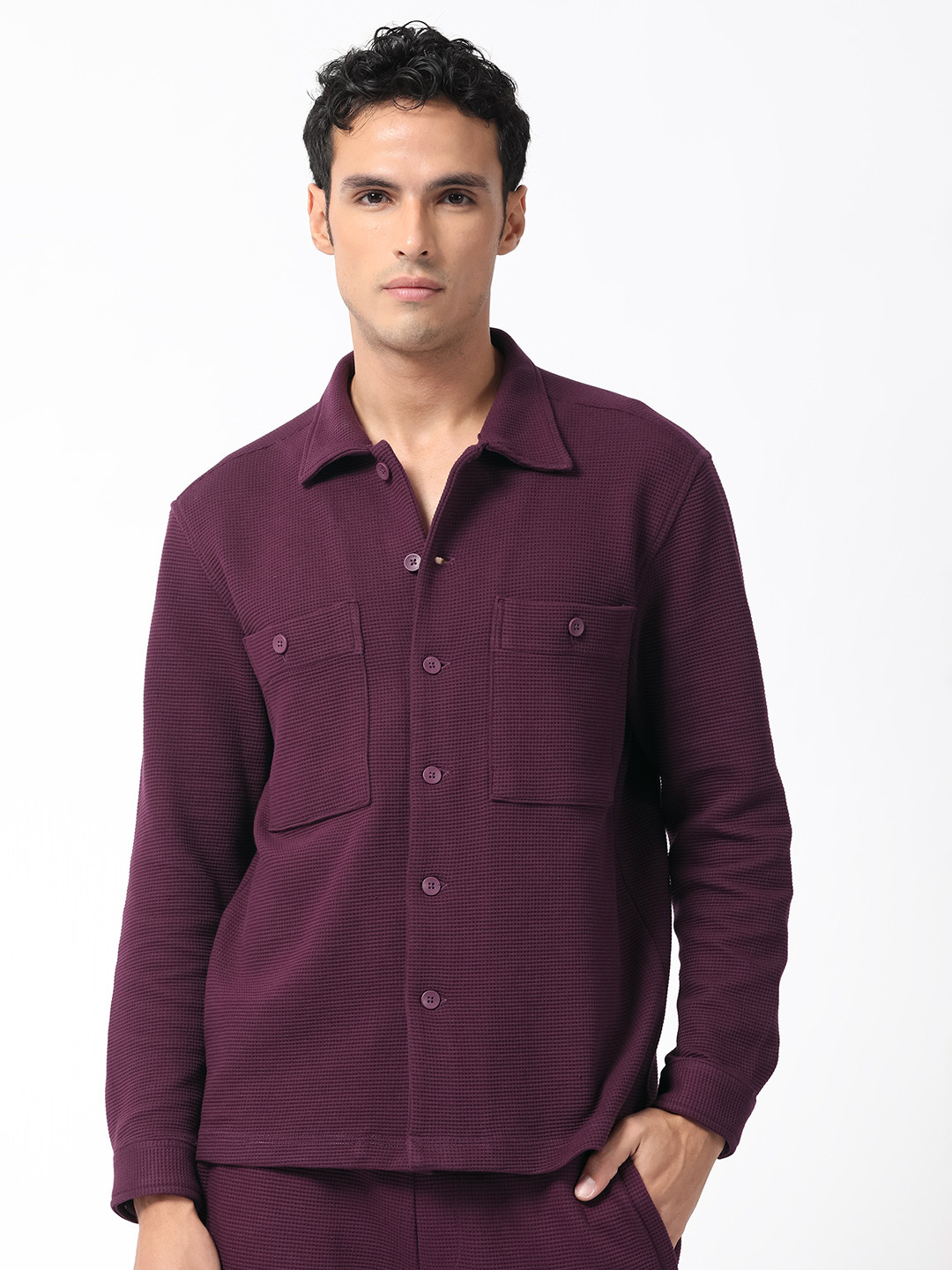 RARE RABBIT Men Elric Tailored Fit Spread Collar Cotton Jacket