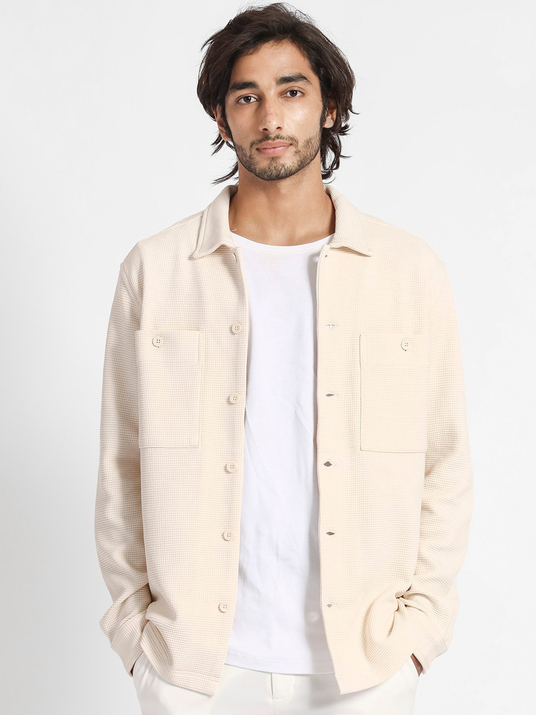 RARE RABBIT Men Elric Tailored Fit Spread Collar Cotton Jacket