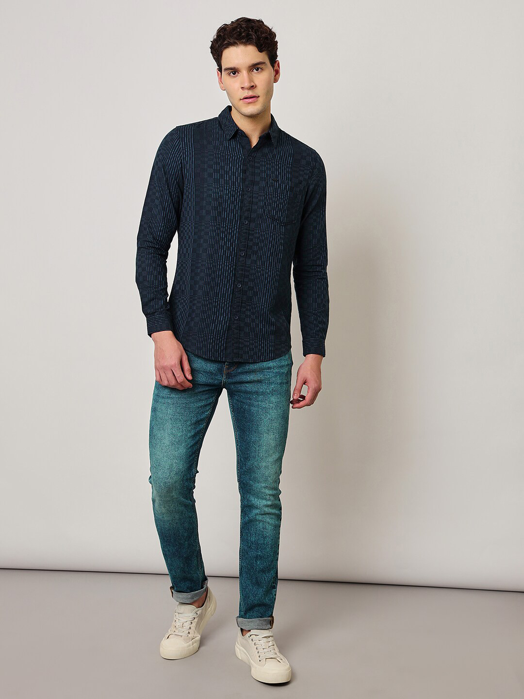 Lee Slim Fit Striped Cotton Casual Shirt
