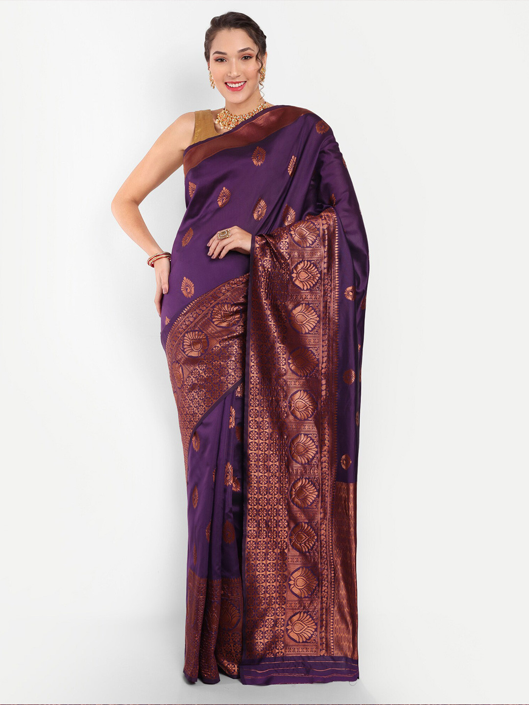 Areca Designer Ethnic Motifs Woven Design Zari Banarasi Saree