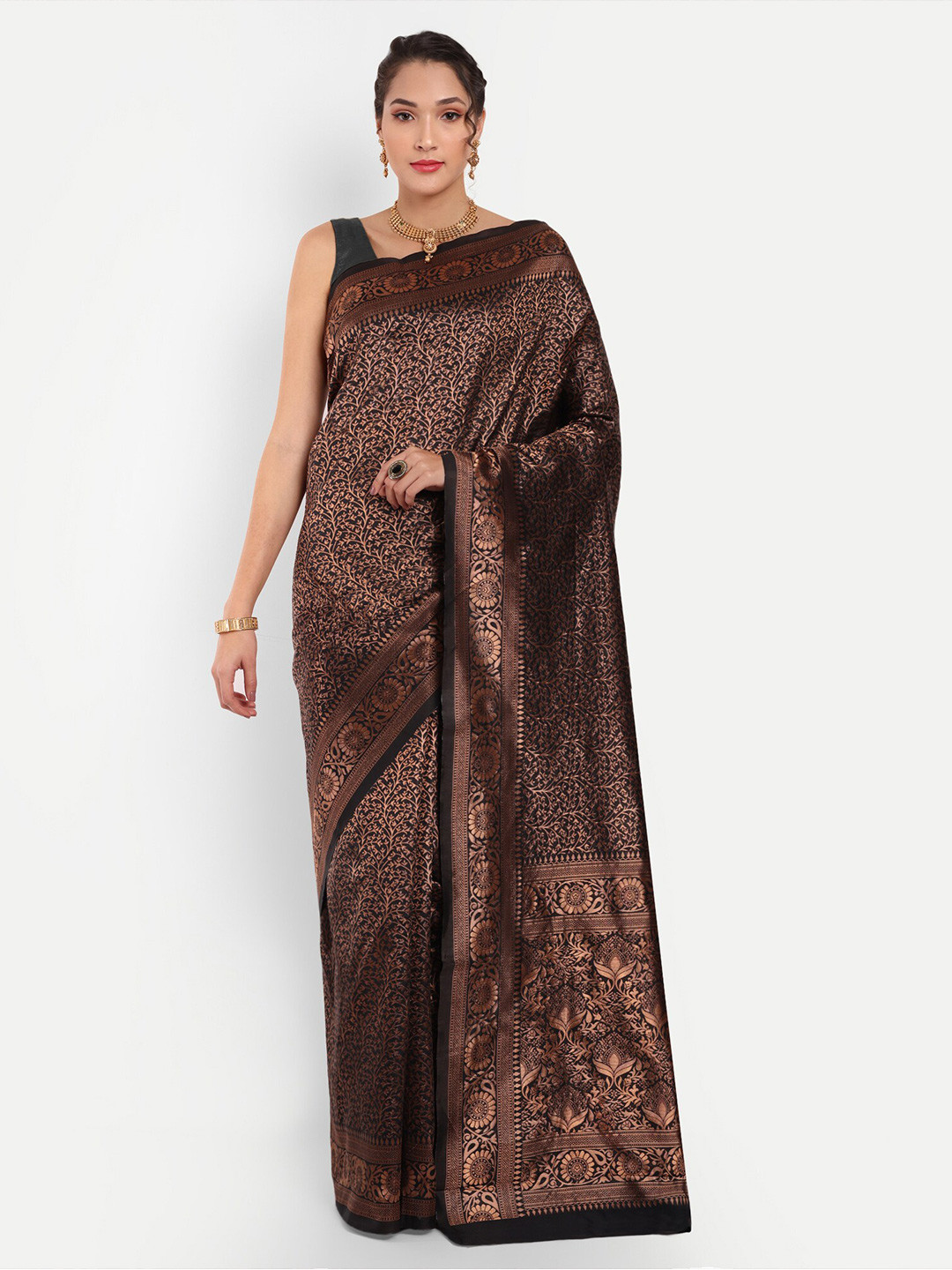 Areca Designer Ethnic Motifs Woven Design Zari Banarasi Saree