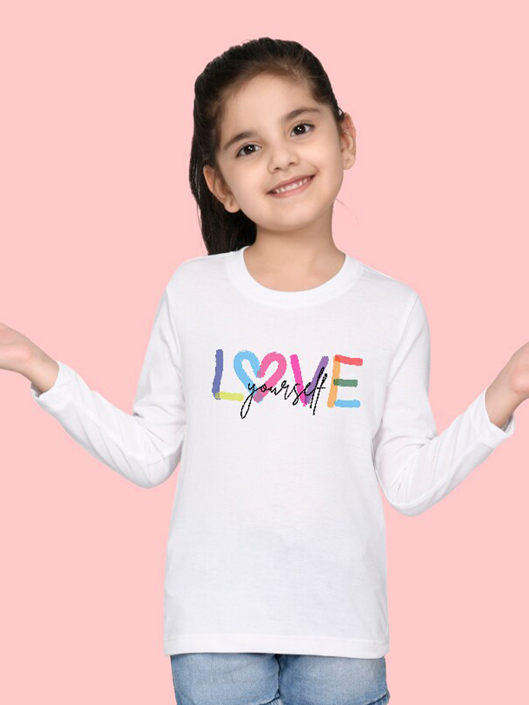 NUSYL Girls Love Printed Long Sleeved T-shirt