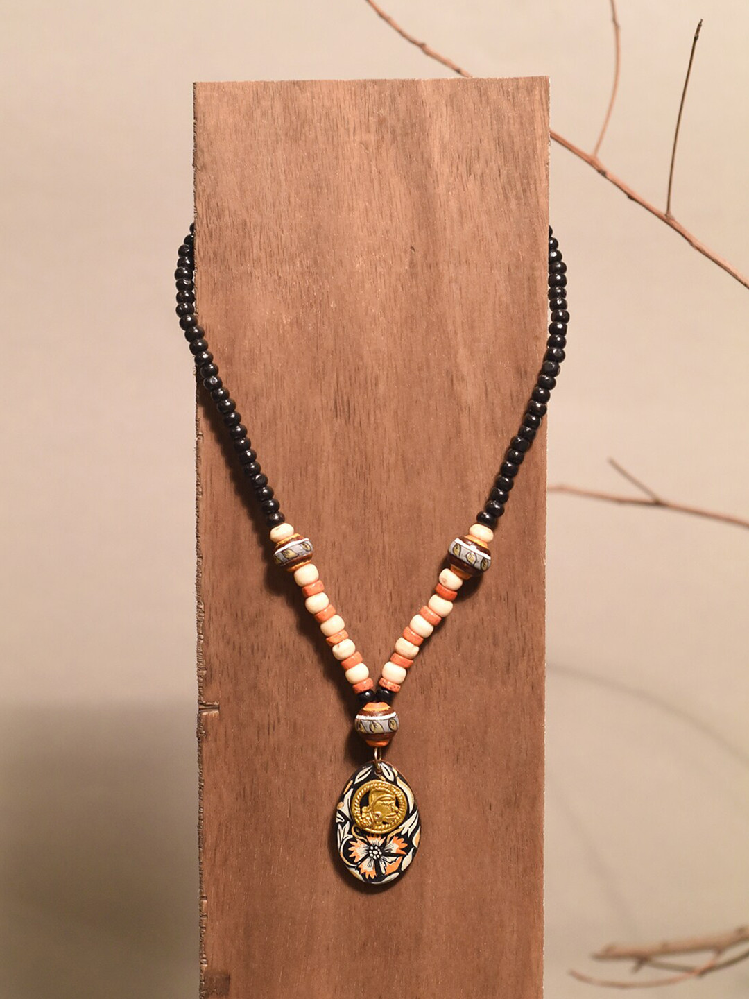 AAKRITI ART CREATIONS Unisex Carnival Colorburst Pendant Brass-Plated Necklace