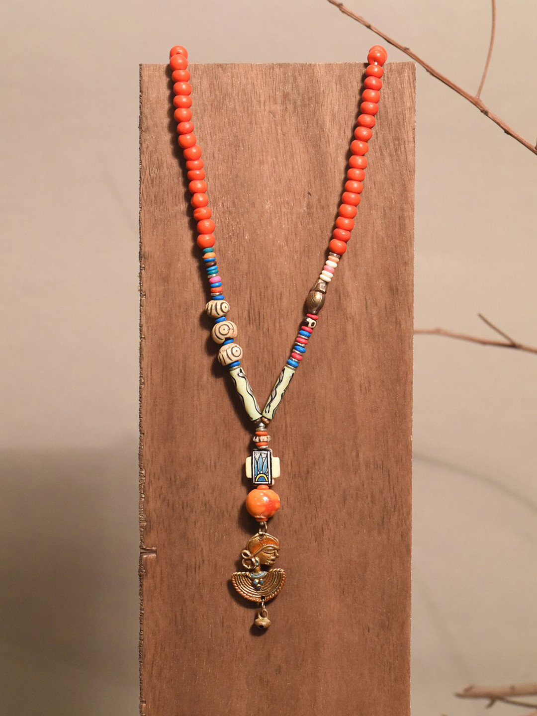 AAKRITI ART CREATIONS Unisex Mystical Moonstone Collar Brass-Plated Necklace