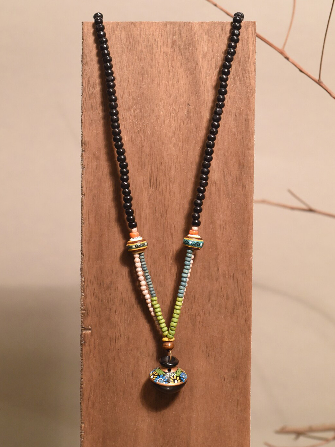 AAKRITI ART CREATIONS Unisex Gypsy Moonstone Collar Brass-Plated Necklace