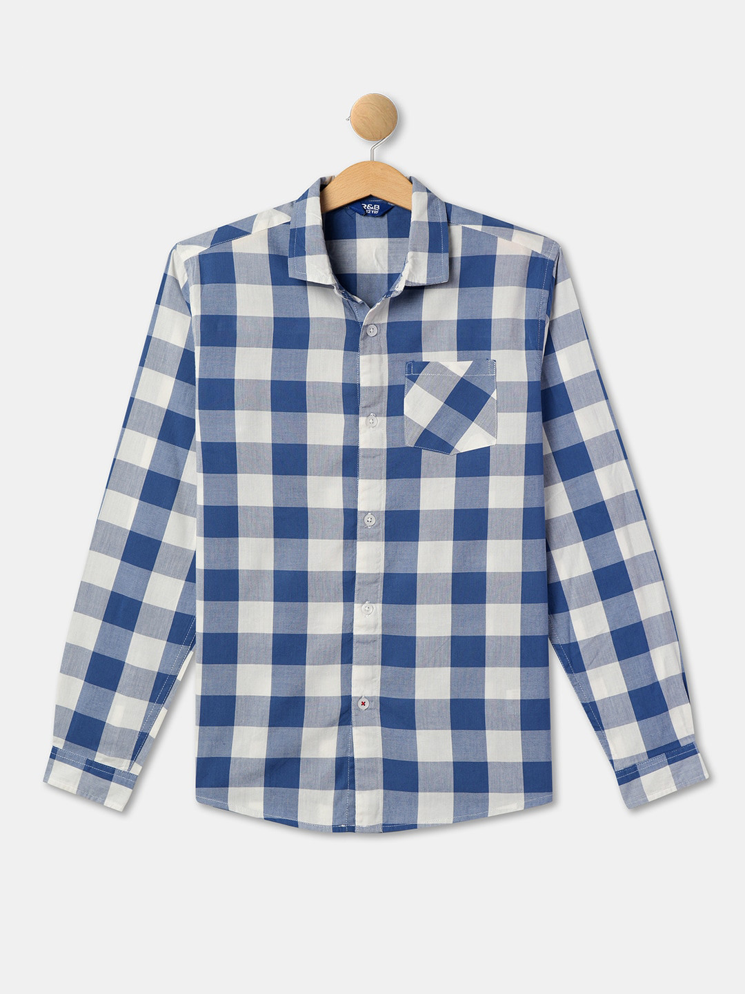R&B Boys Buffalo Checked Cotton Casual Shirt