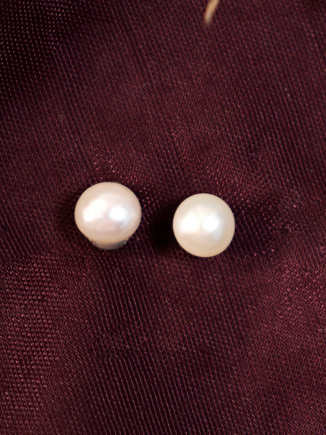 Zarkan Sterling Silver Pearl Contemporary Studs Earrings