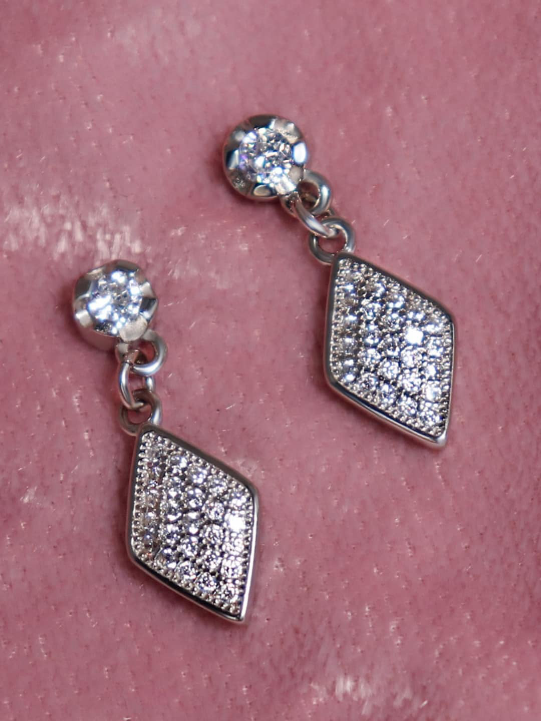 Zarkan Contemporary Rhodium-Plated Sterling Silver Drop Earrings
