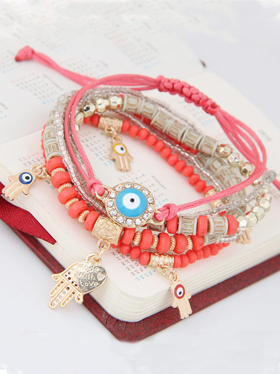 DressBerry Gold-Plated Beaded Multistrand Bracelet