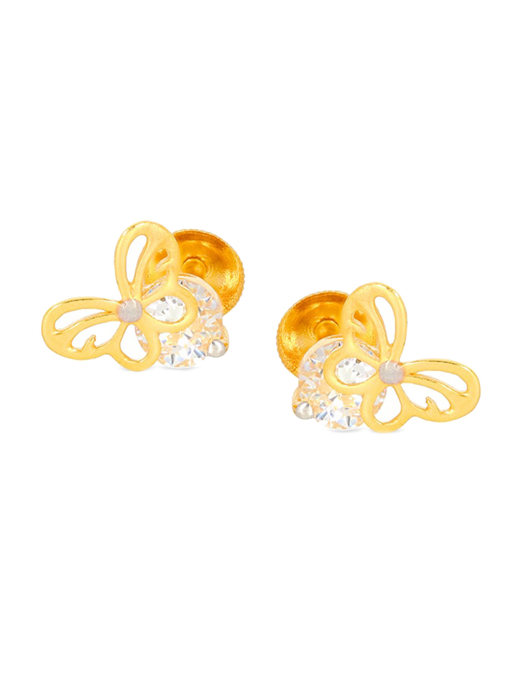 BHIMA 22KT Gold Butterfly Stud Earrings-2.26 gm