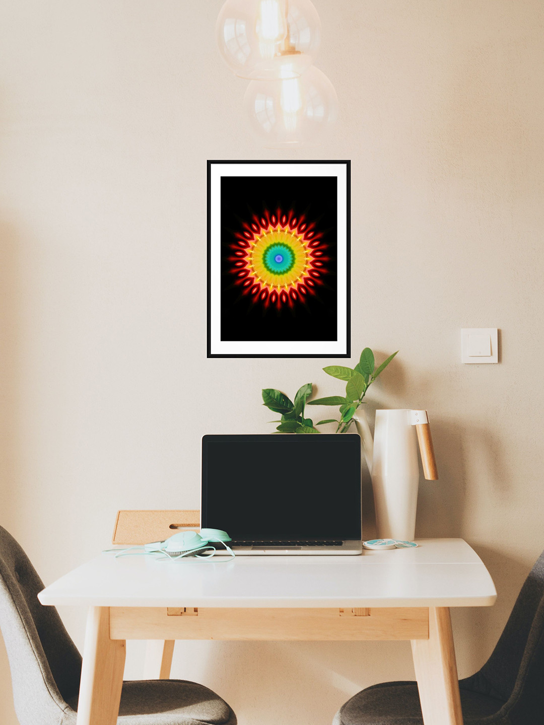 Sasimo Sasimo Mandala Black & Orange-Colored Truthfullness Wall Art
