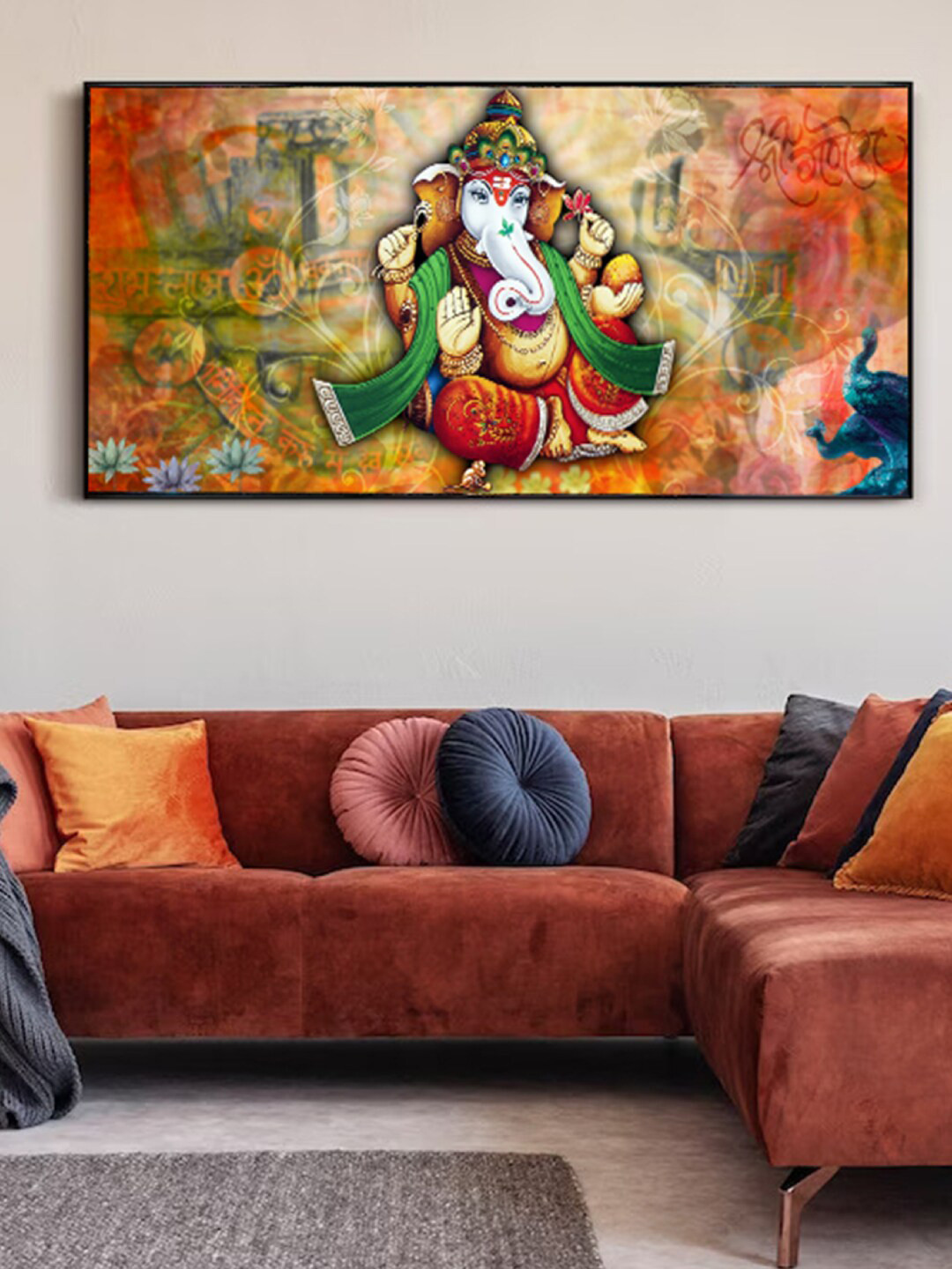 Art Street Vaastu Ganesha Canvas Wall Rectangle Paintings Wall Art - 46 x 22 In
