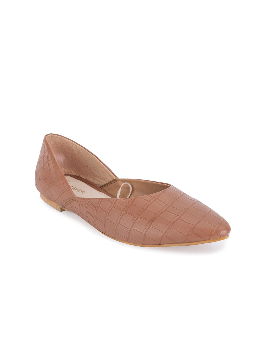 BEAVER Textured Pointed Toe Ballerinas