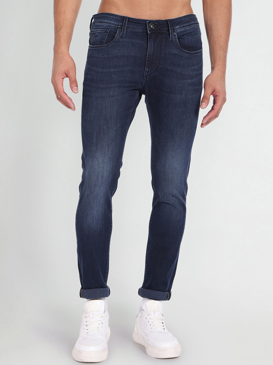 Flying Machine MenSuper Skinny Fit Clean look Light Fade Cotton Stretchable Jeans