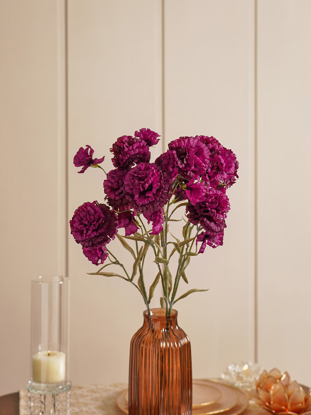 Pure Home and Living Purple Carnation Artificial Flowers