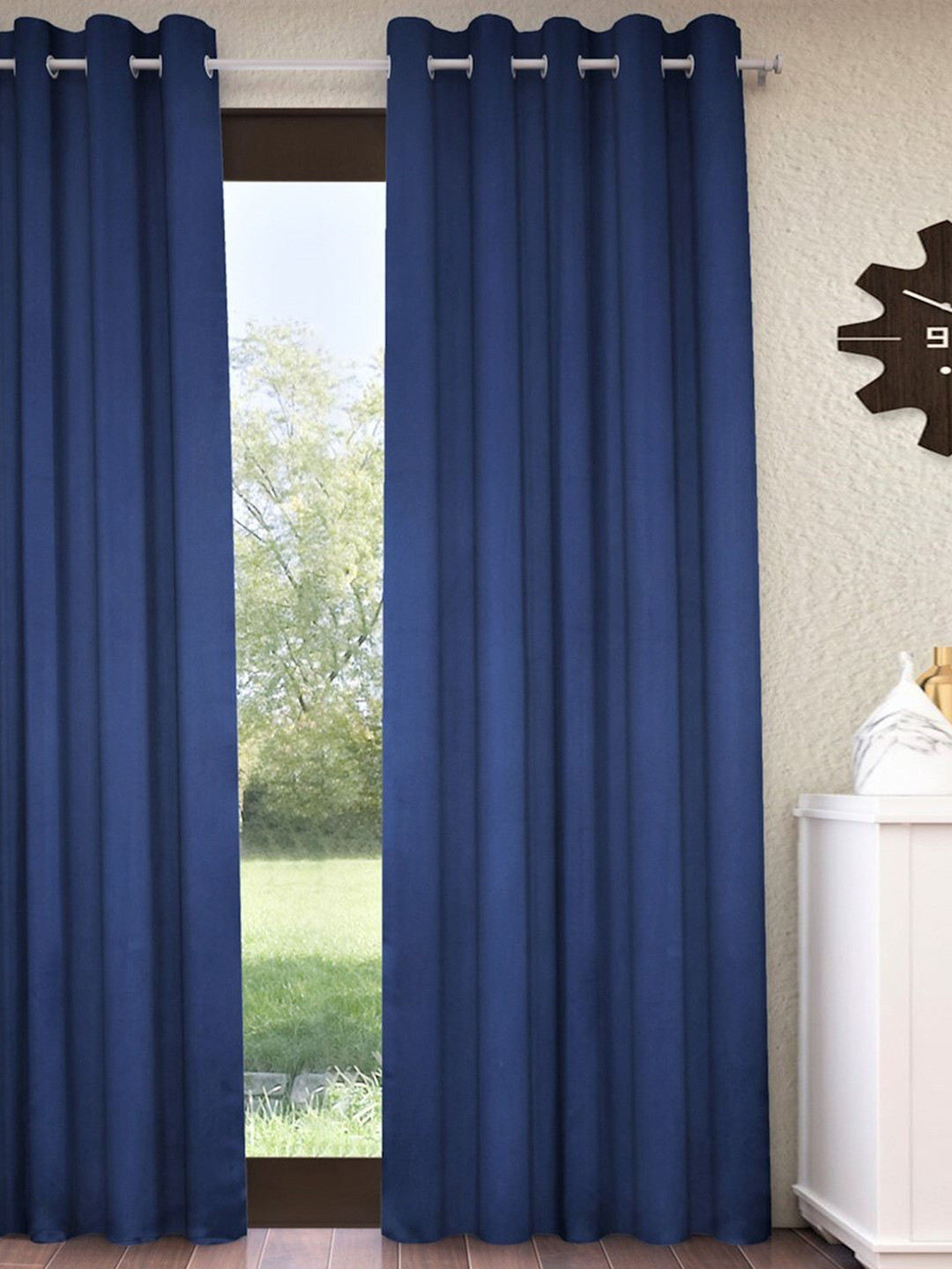 Fashion String Blue Black Out Window Curtain