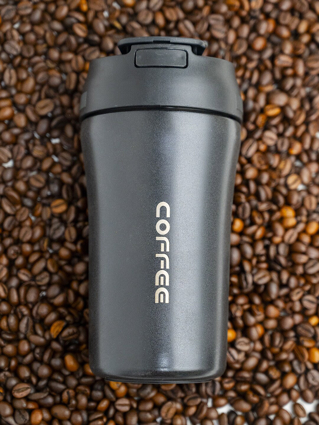 MARKET99 Black Typography Stainless Steel Spill Proof Sipper - 450ml