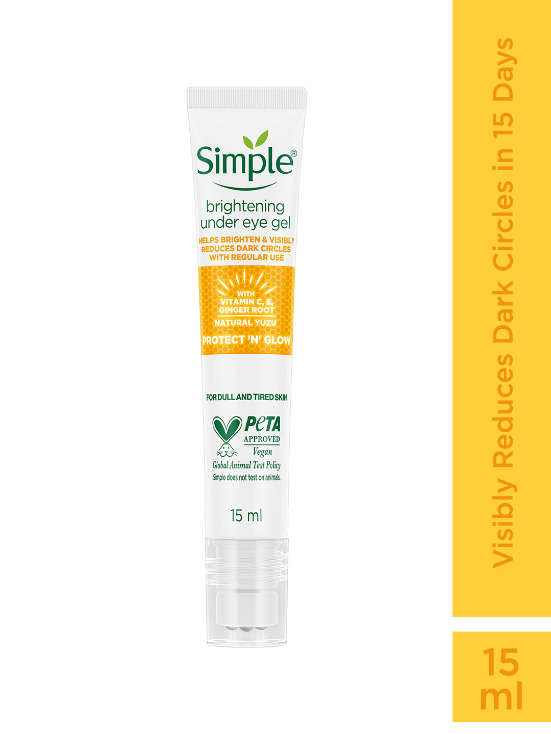 Simple Protect N Glow Vitamin C Brightening Under Eye Gel with Natural Yuzu - 15ml
