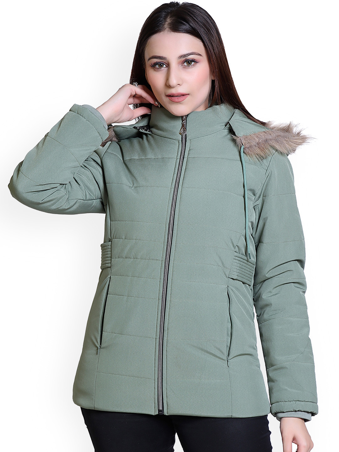 Brazo Lightweight Faux Fur Trim Hooded Parka Jacket