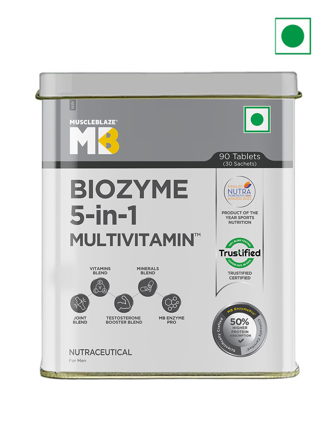 MuscleBlaze Biozyme Daily Multivitamin Tablets - 90 Tablets