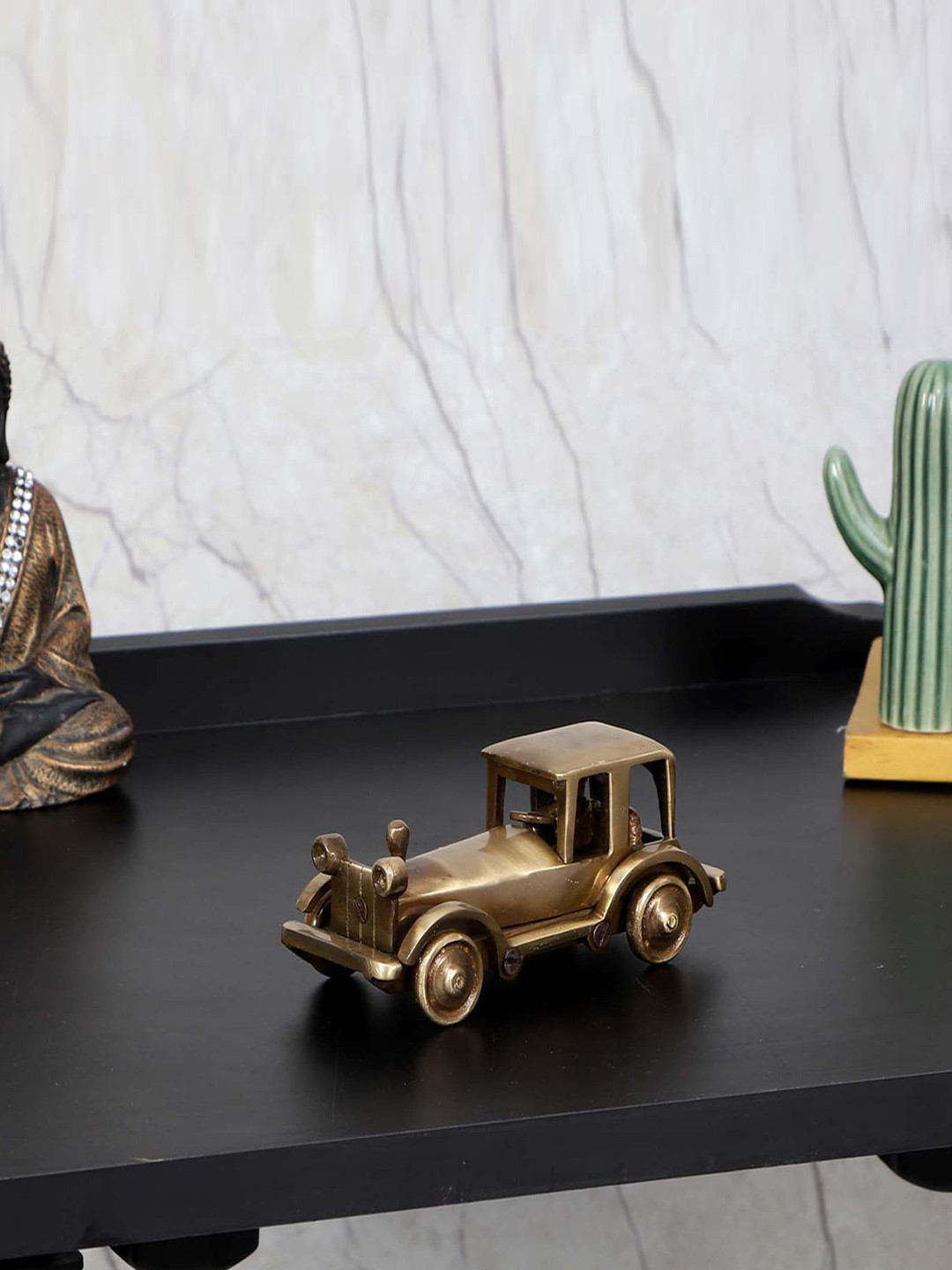 Two Moustaches Brown Toned Textured Motor Car Figurine Showpieces