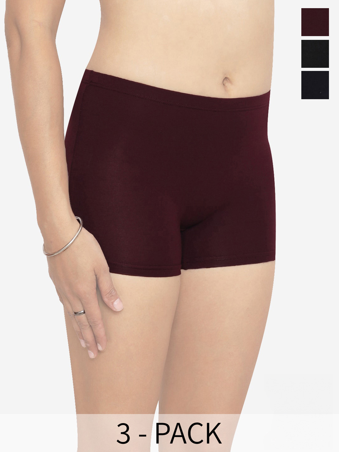 In Care Assorted Pack of 3 Printed Anti Bacterial Pure Cotton Boy Shorts Briefs