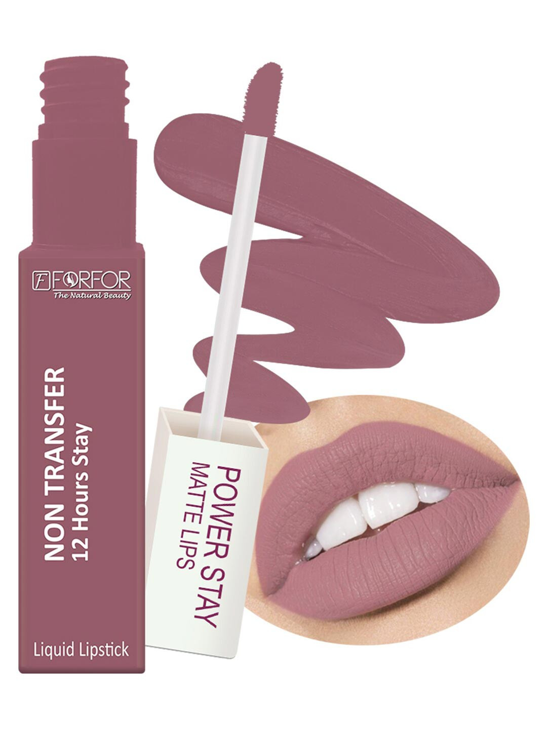 FORFOR Powerstay 4Pc Non Transfer Liquid Matte Lipstick - Wine-Peppy Red-Mauve-Pink Blush