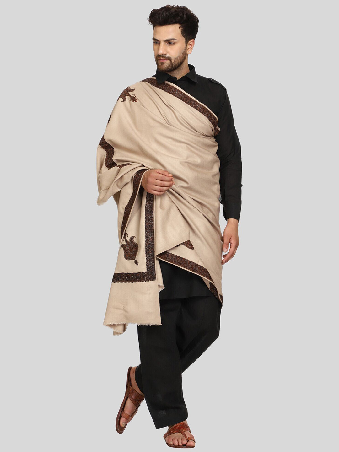 SWI Stylish Kashmiri Embroidered Design Woolen Shawl