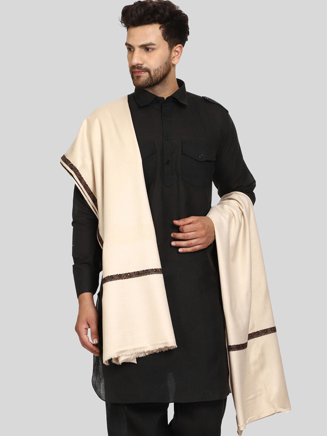 SWI Stylish Kashmiri Embroidered Wool Shawl