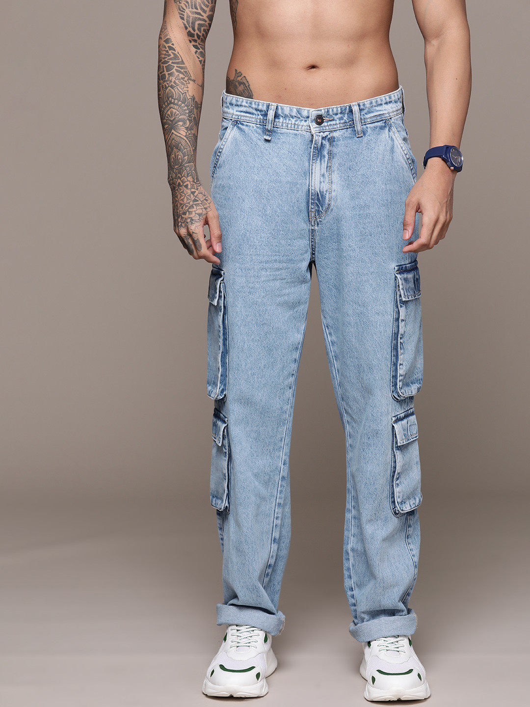 The Roadster Lifestyle Co. Men Cargo Style Stretchable Jeans