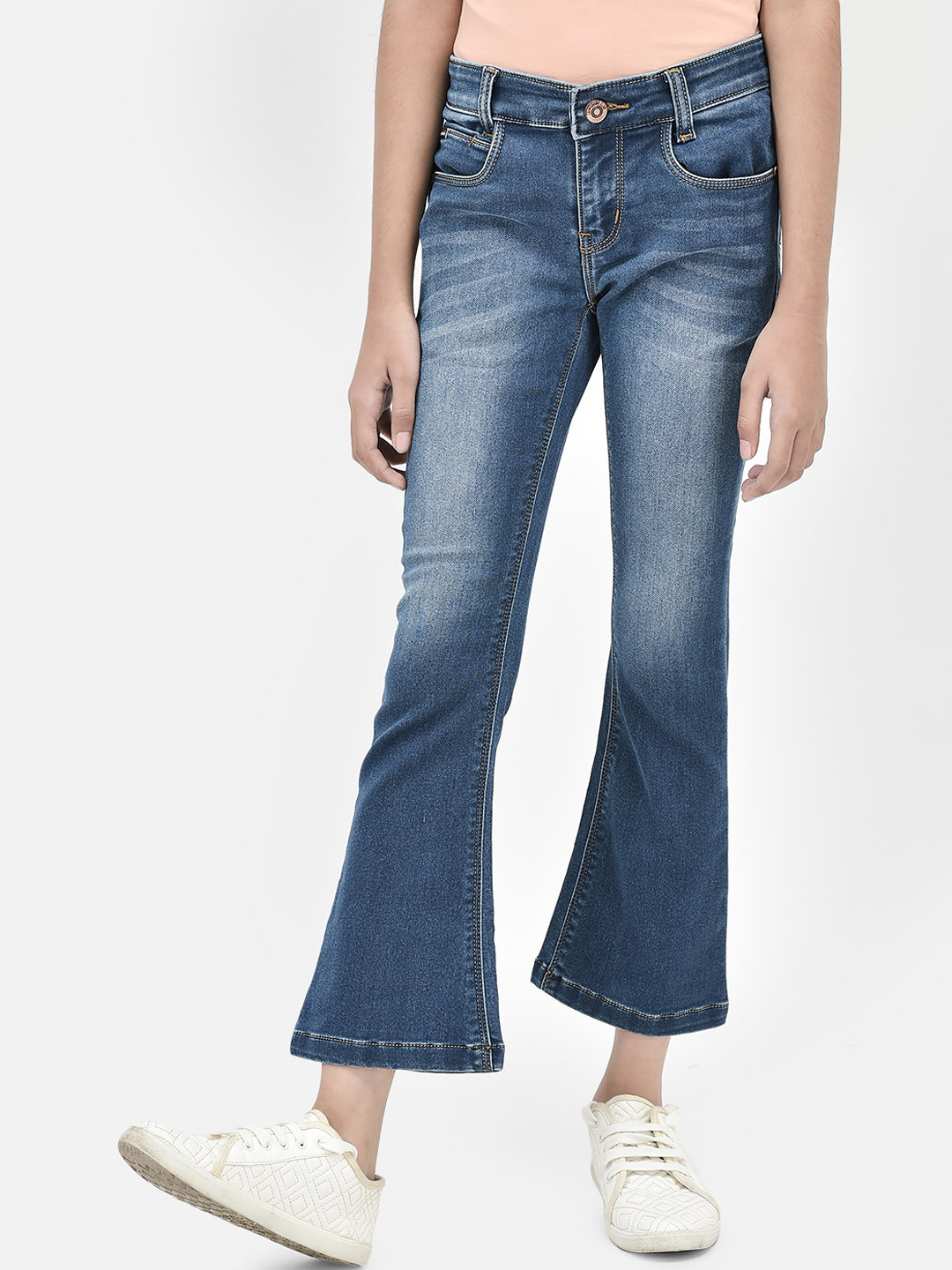 Crimsoune Club Girls Bootcut Heavy Fade Clean Look Stretchable Jeans