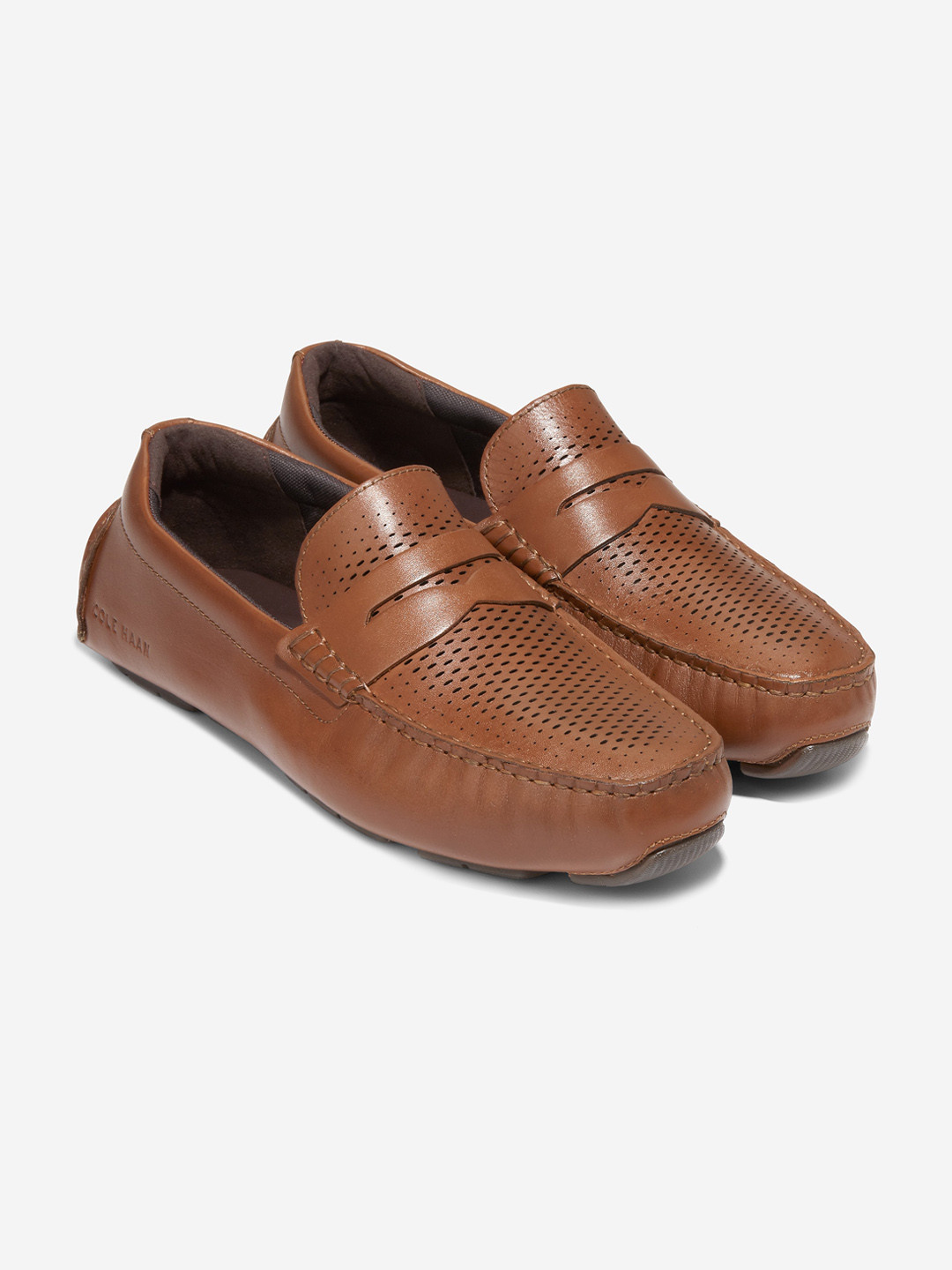 Cole Haan Men Textured Leather Penny Driving Shoes