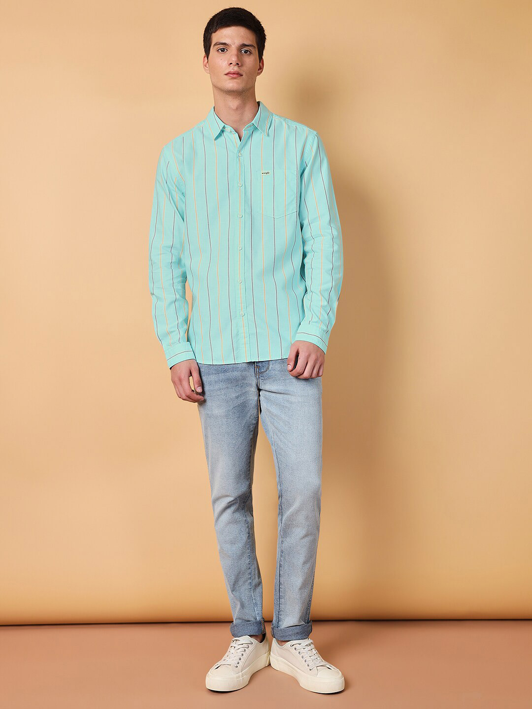 Wrangler Striped Oxford Cotton Casual Shirt