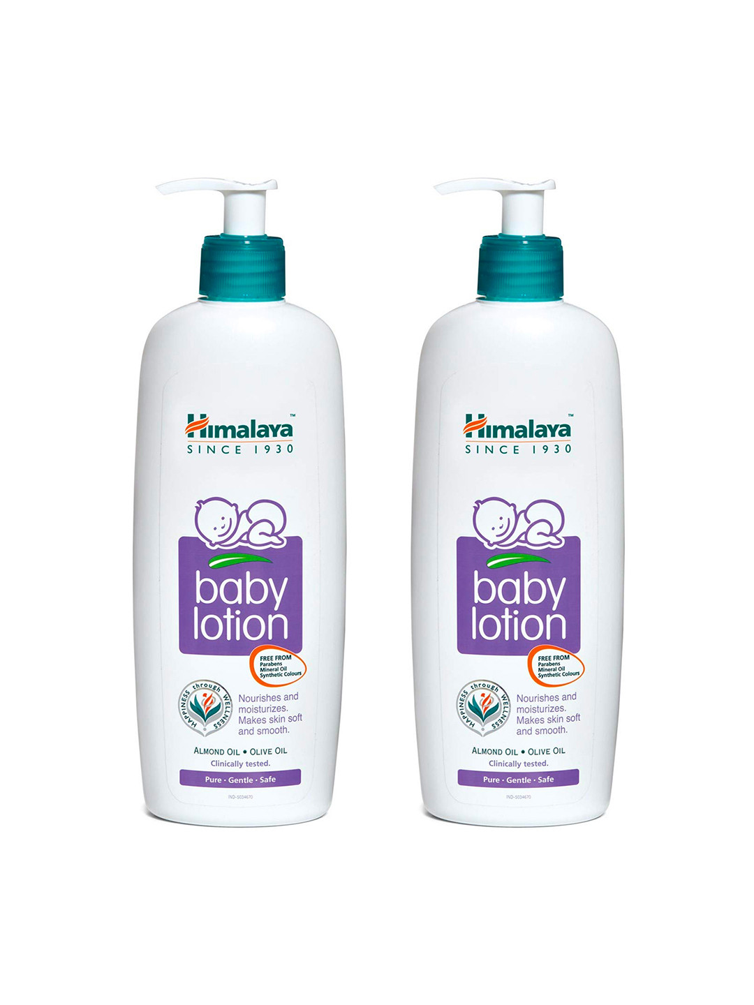 Himalaya Set Of 2 Baby Lotion With Almond & Olive Oil For Soft & Smooth Skin - 400ml Each