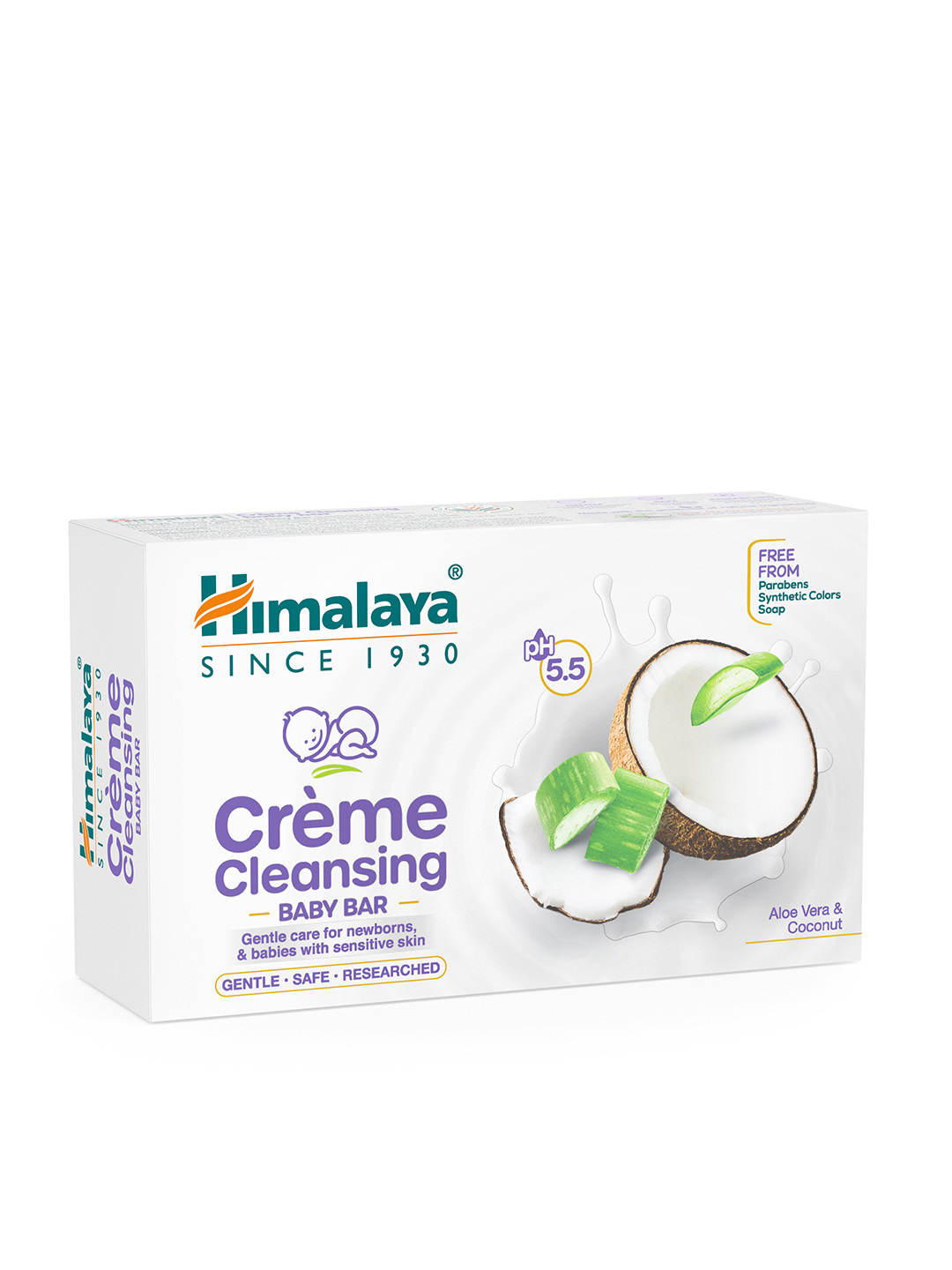 Himalaya Creme Cleansing Baby Bar With Aloe Vera & Coconut - 75g