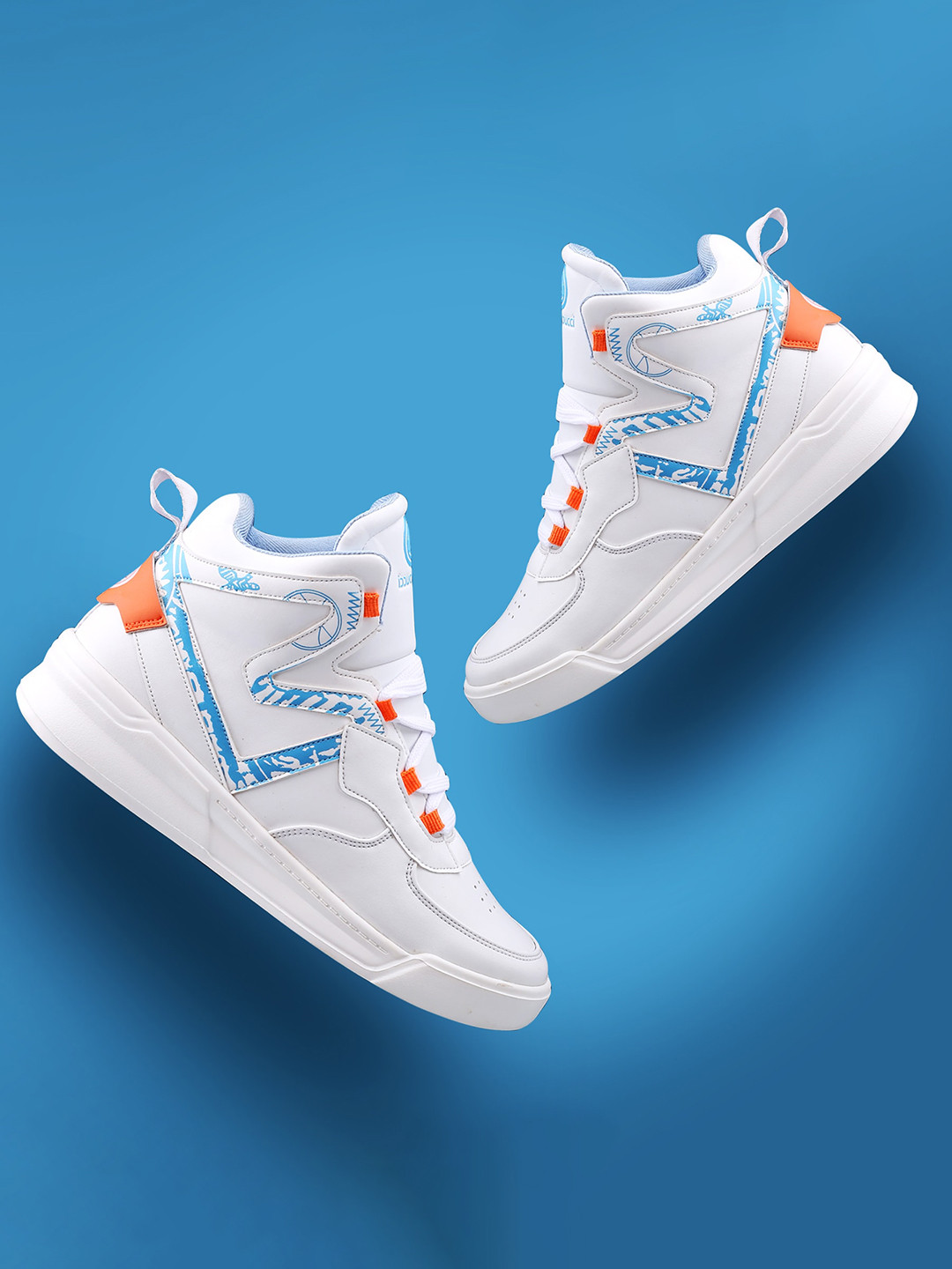 bacca bucci Men SKYLINE Mid Top Printed Shock-Resistant Sneakers