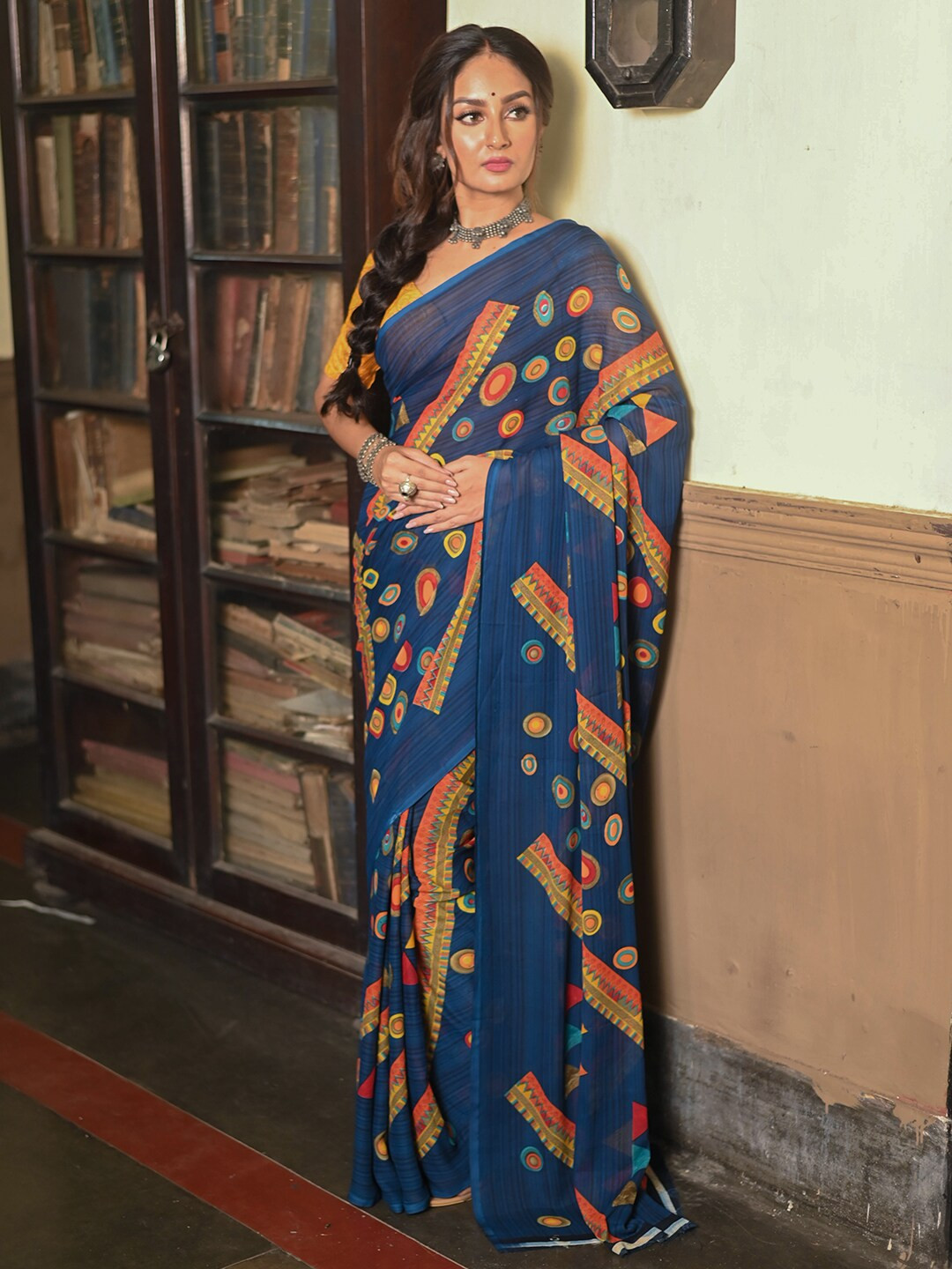 Anouk Rustic Geometric Printed Saree