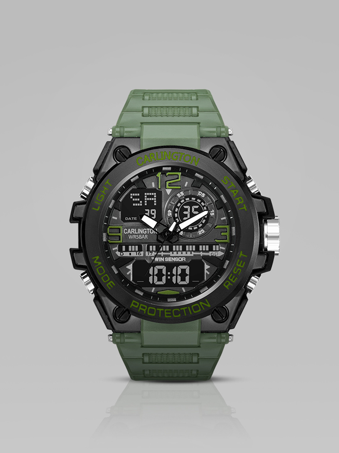 CARLINGTON Men Analogue And Digital Watch CT 3377 Green