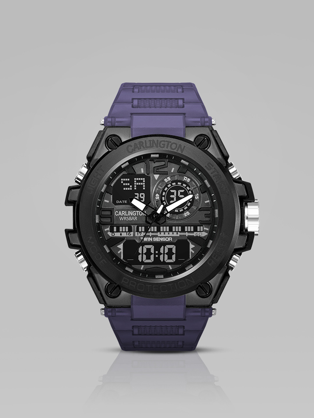 CARLINGTON Men Patterned Analogue And Digital Watch CT 3377 Blue