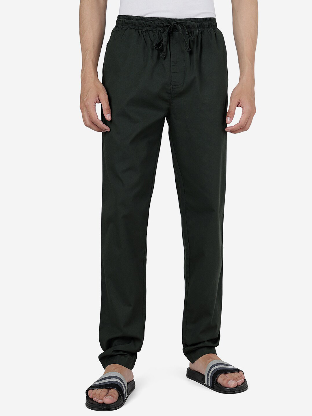 JADE BLUE Men Slim Fit Pure Cotton Lounge Pants