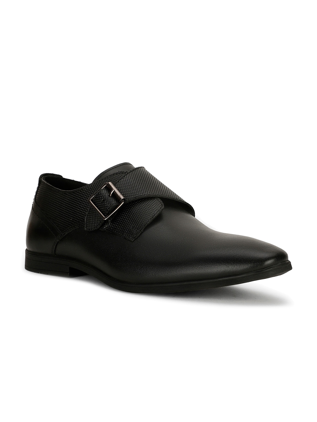 Buy Hush Puppies Men Textured Leather Formal Monk Shoes Formal