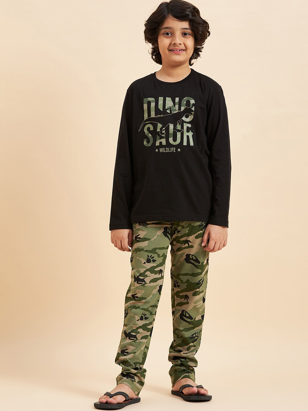 Sweet Dreams Boys Typography Printed Night Suit