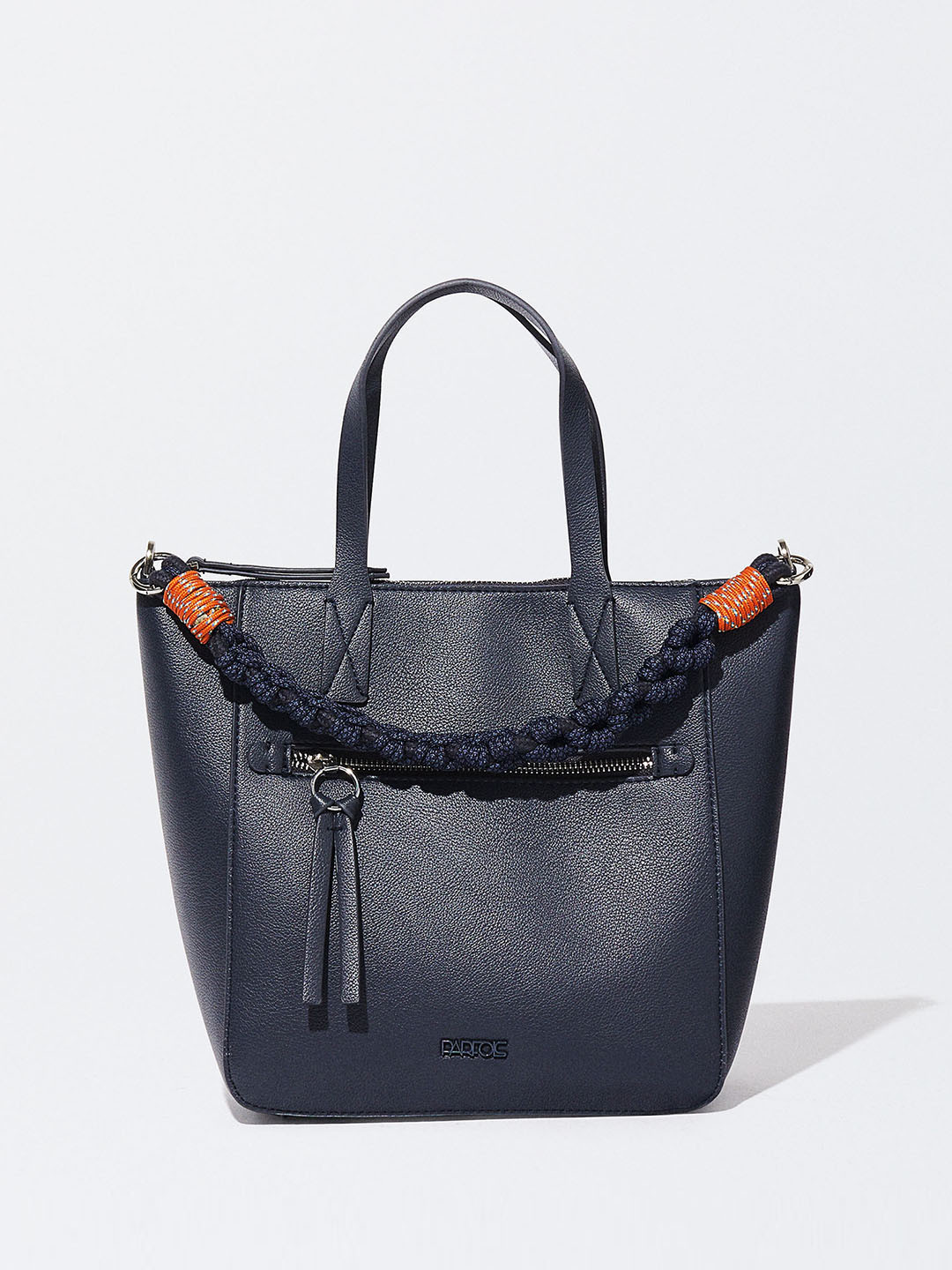 PARFOIS Women Flat-Grain Textured Braided Detail Handheld Bag