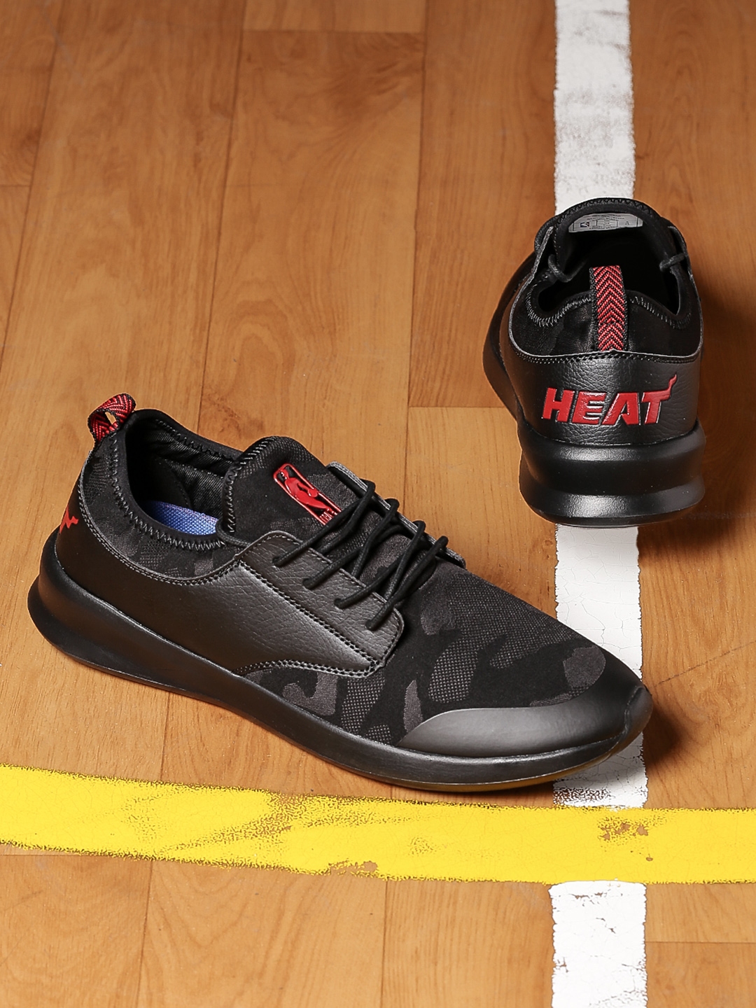 Buy Nba Miami Heat Men Black Printed Sneakers Casual Shoes For