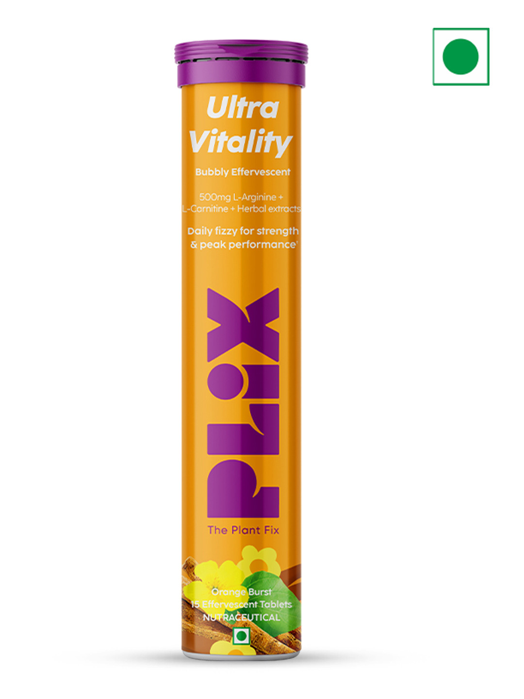 PLIX THE PLANT FIX Orange Burst Ultra Vitality Tablets - 15 Effervescent Tablets
