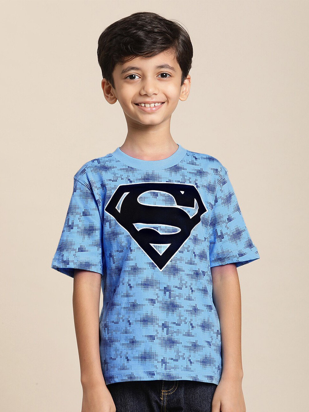 Kids Ville Boys Superman Printed Pure Cotton Tshirt