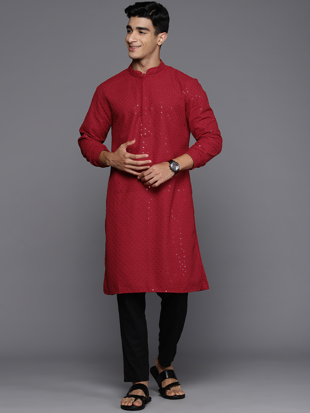 Indo Era Embroidered Sequined Kurta
